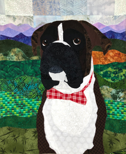 boxer dog fabric pet portrait