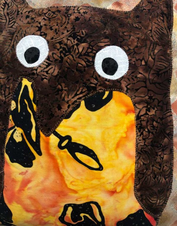 owl pillow closeup