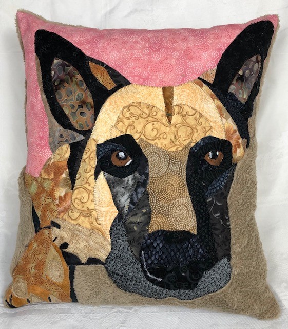 gift for pet memorial pillow with dog face fabric